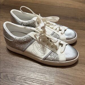 Sam & Libby Glitter Silver and White Sneakers